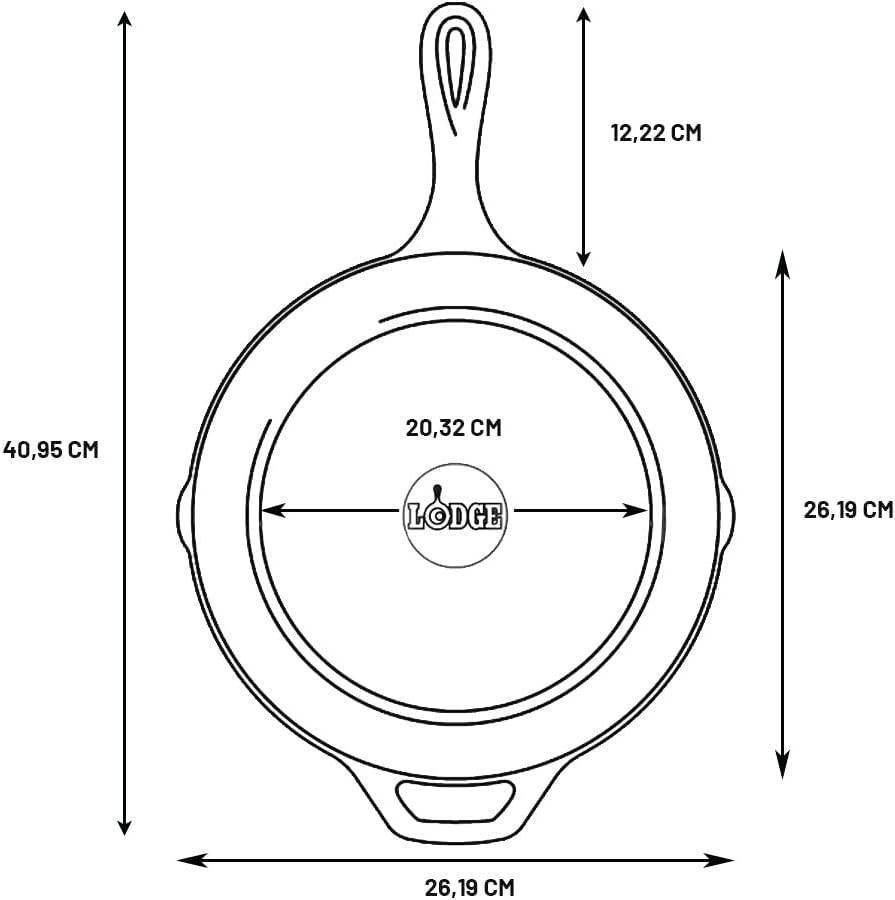 10.25in Cast Iron Skillet Pre-Seasoned Oven Safe Frying Pan