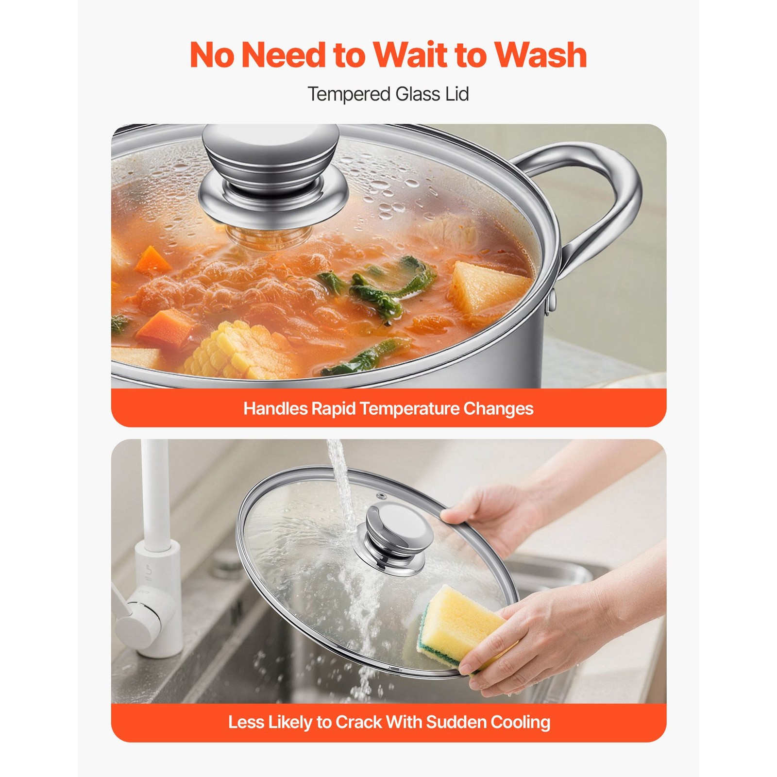 Stainless Steel 8-Qt Stock Pot, Gas/Induction/Electric