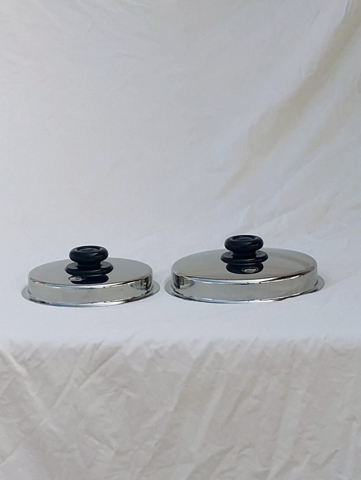 Vintage Saladmaster Stainless Steel Replacement Lids 7-5/8″ & 8-5/8″ Lot of 2