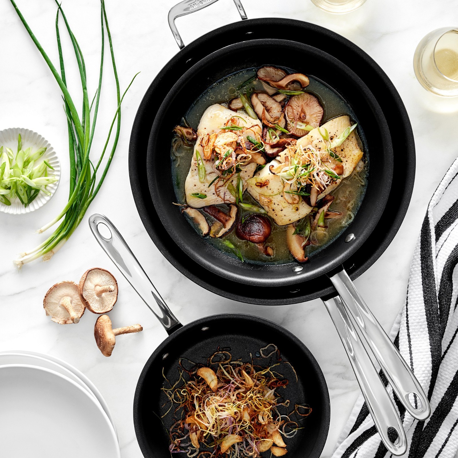 All-Clad NS Pro Nonstick Fry Pan Set 3-Piece 8 10 12 Inch Induction