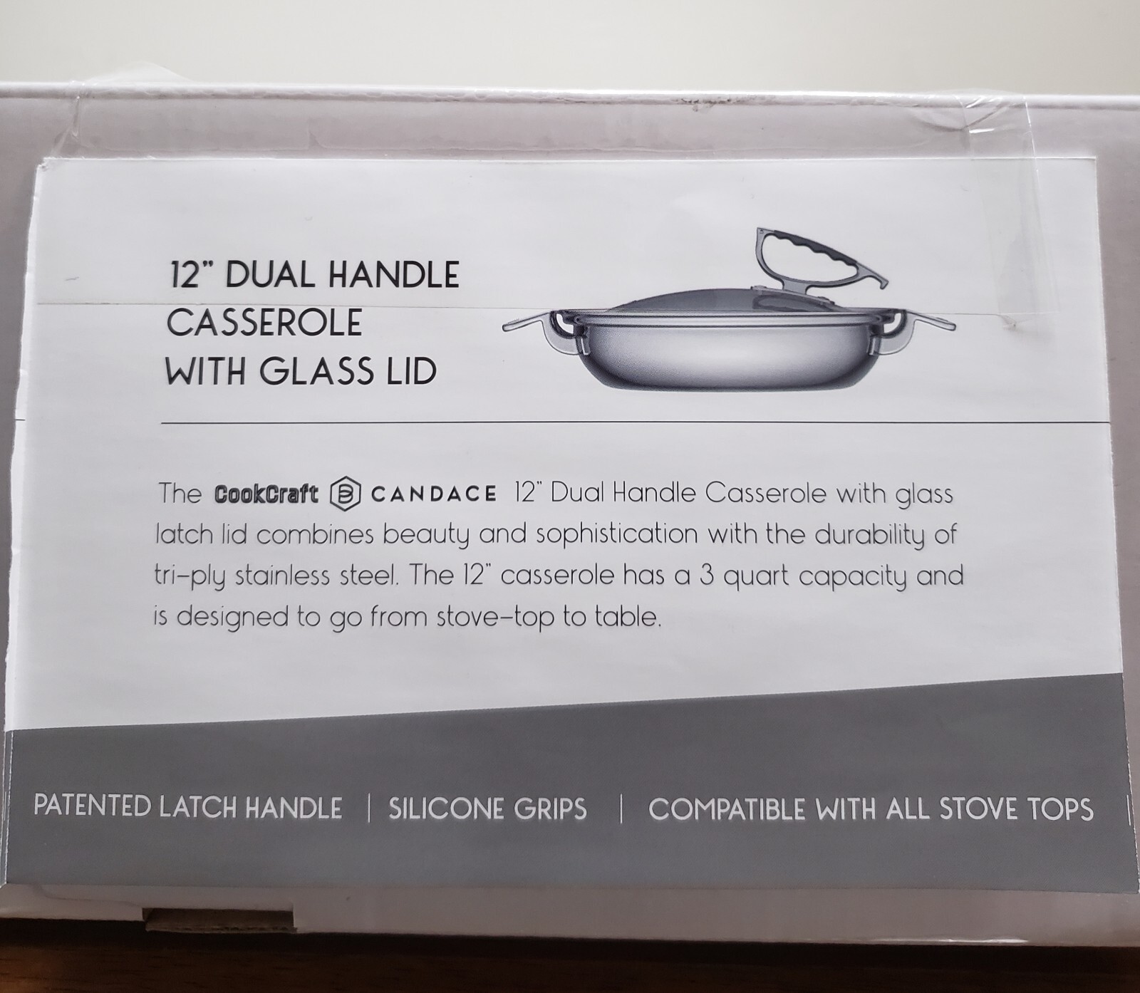 Cookcraft 12″ Casserole, New in Box