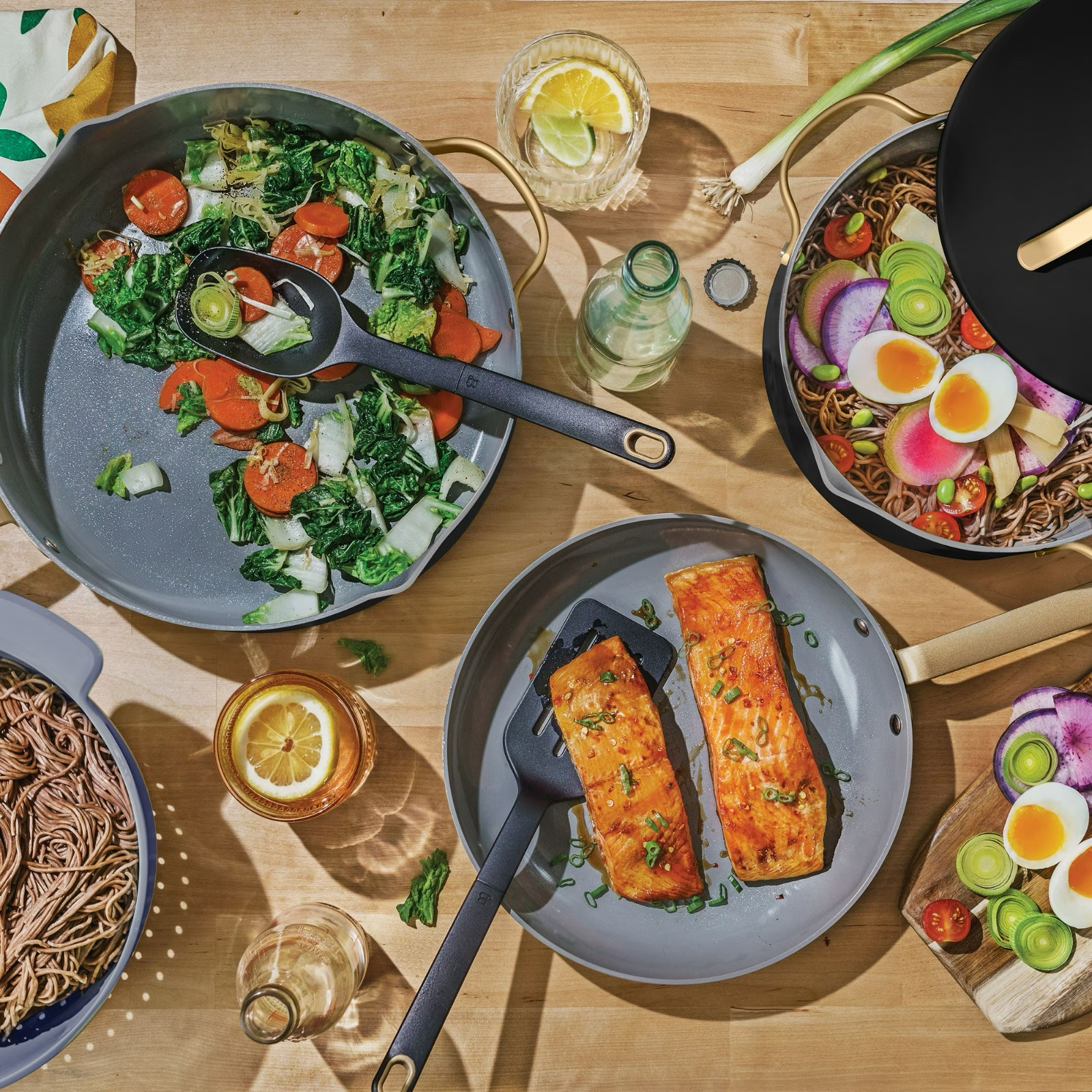 Beautiful 12-Piece Ceramic Nonstick Cookware Set, Pots & Pans by Drew Barrymore
