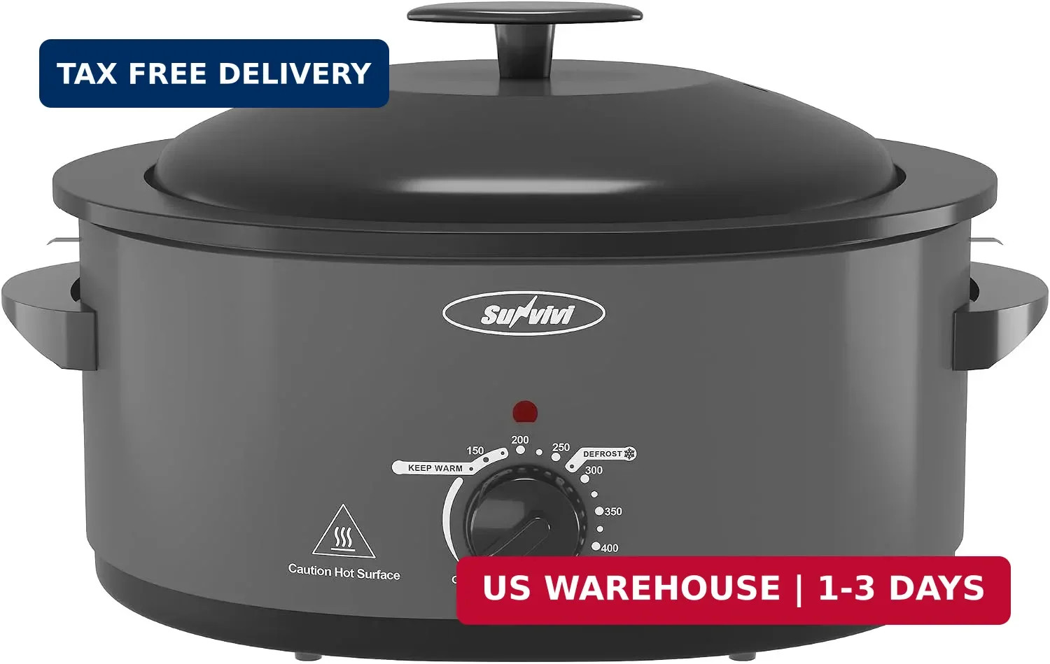 Sunvivi Electric Roaster Oven for Small Families, 8QT Portable Roaster with Self