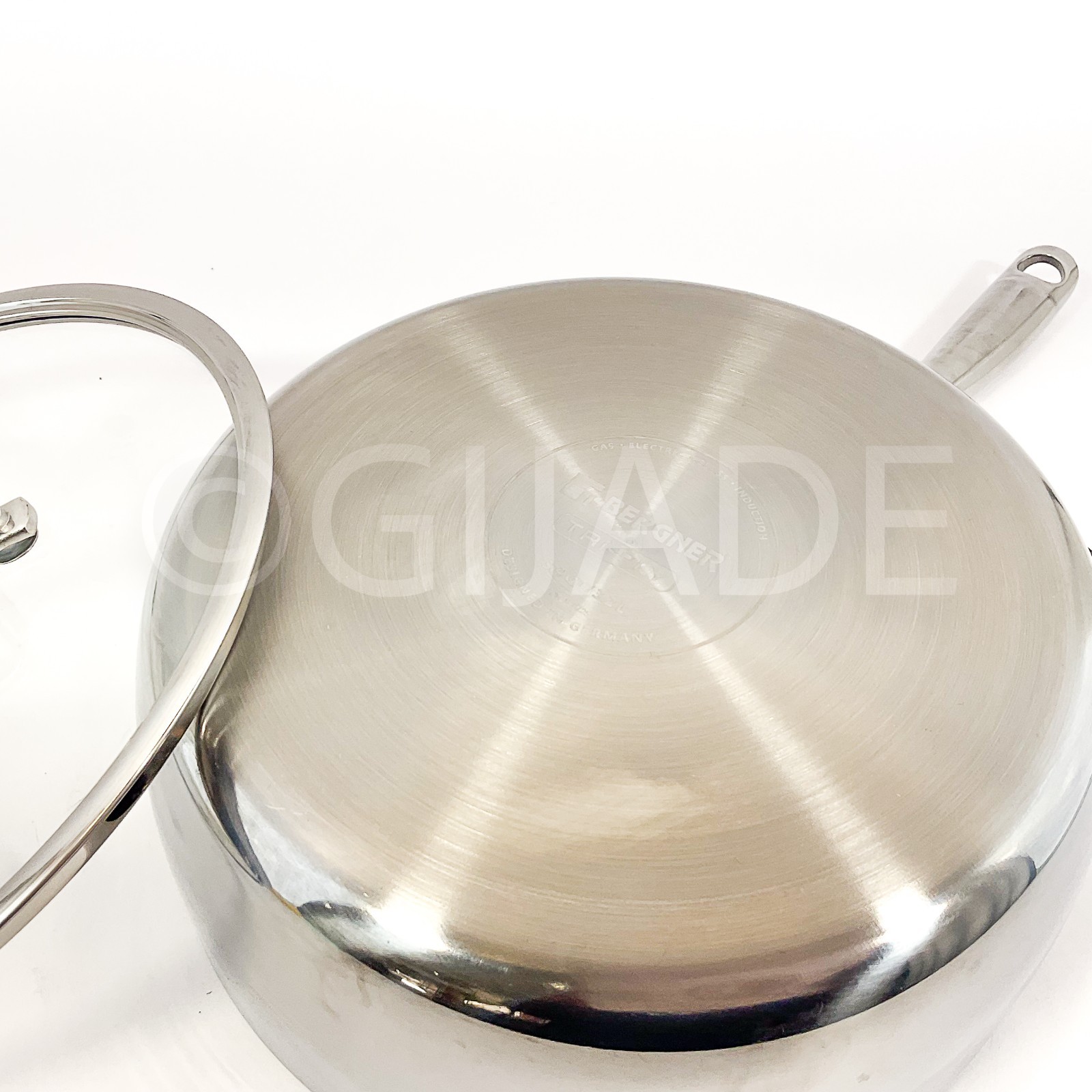 Bergner Edge-To Edge Tri-Ply Stainless Steel 3.4-qt Saute Pan With Lid