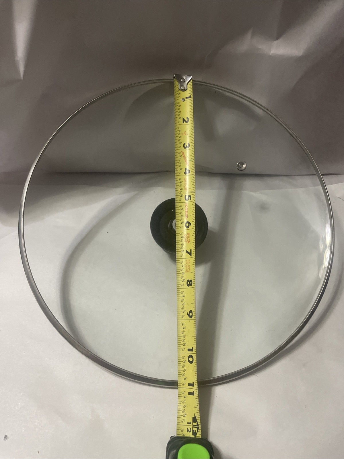 Large 11 inch Replacement Glass Lid W/ Stainless Steel Rim & Steam Hole Lid Only