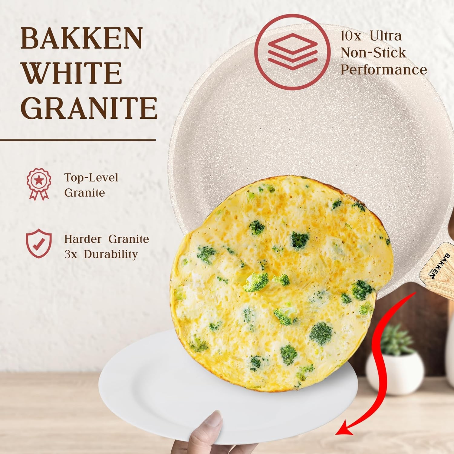 Bakken-Swiss 20-Piece Kitchen Cookware Set – Granite Non-Stick Eco-Friendly