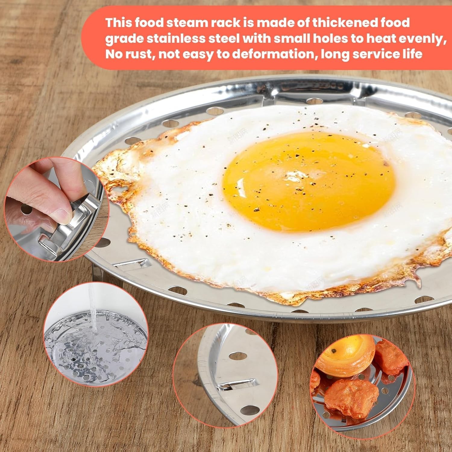 2PCS Stainless Steel Steamer Rack Set for Healthy Cooking & Effortless Cleanup