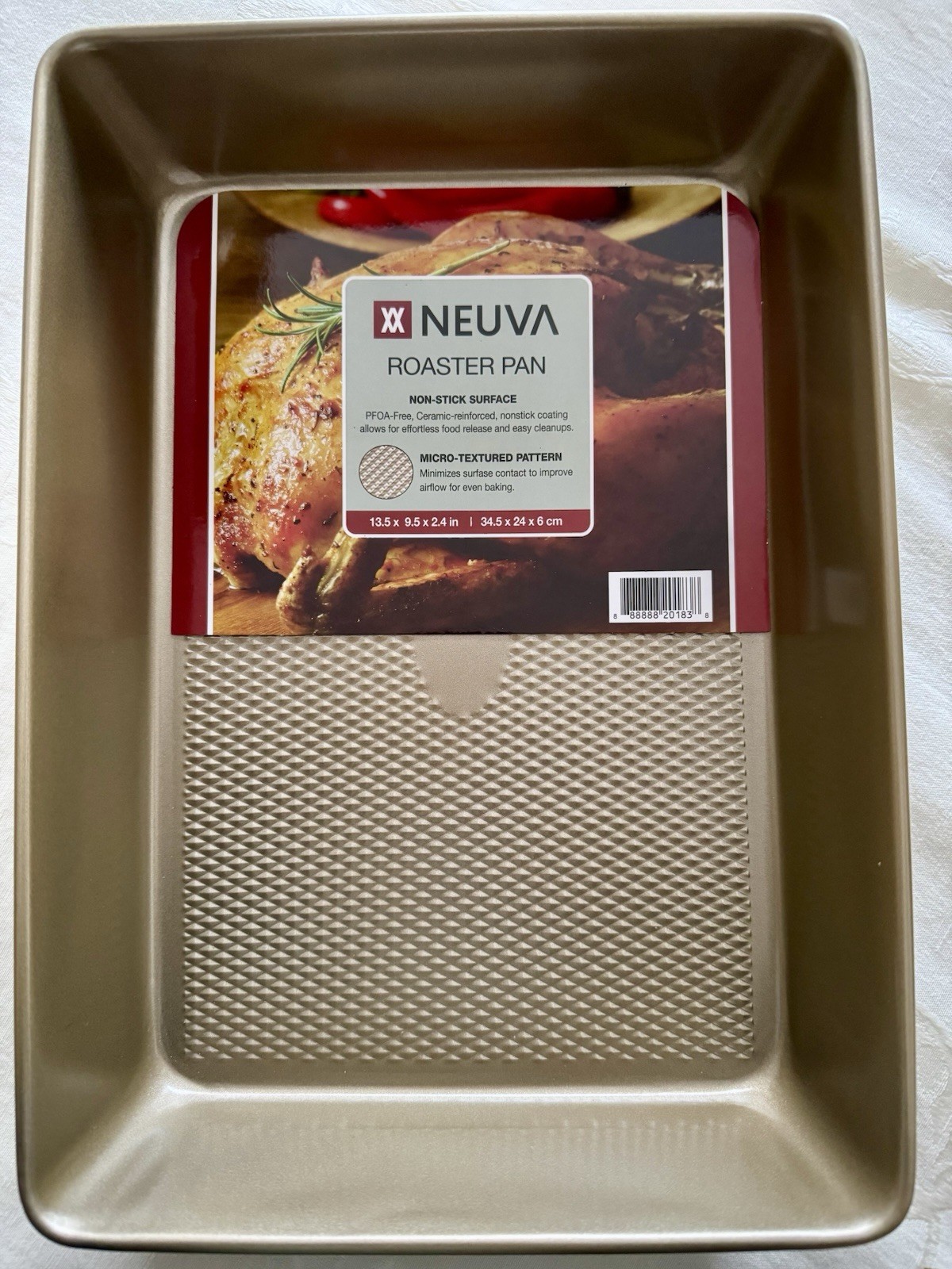 Neuva Roasting Pan 13.5x 9.5×2.4 Inches Non Stick and High Quality