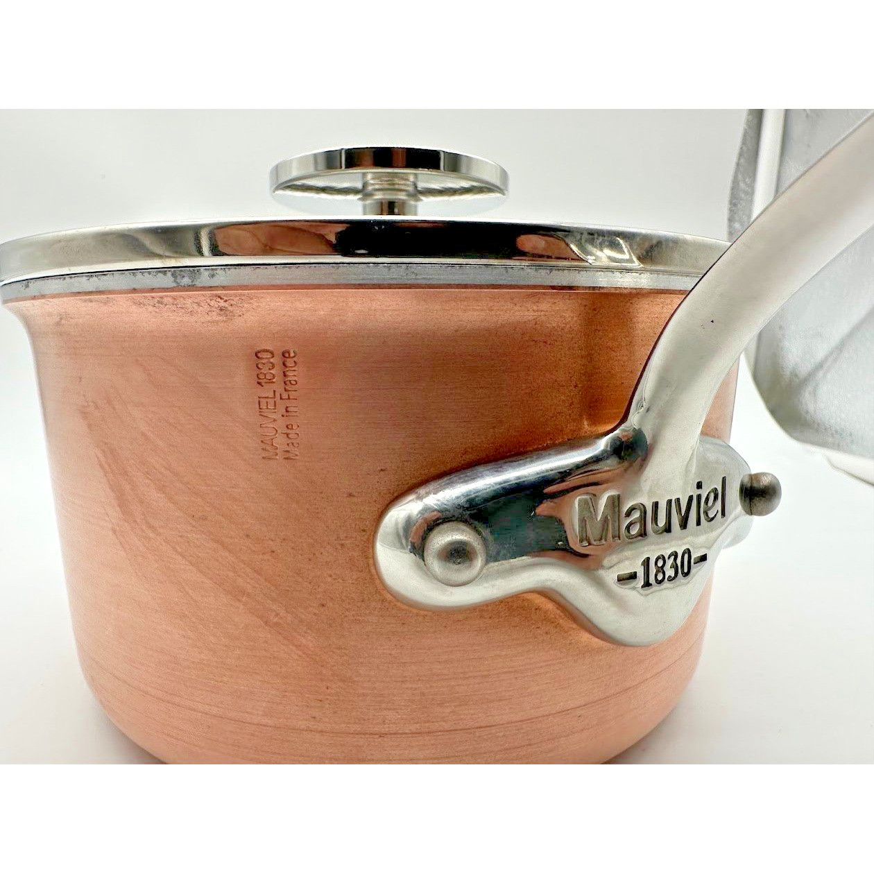 Mauviel 1830 M150S Copper Saucepan with Glass Lid Made in France 1.5mm Stainless