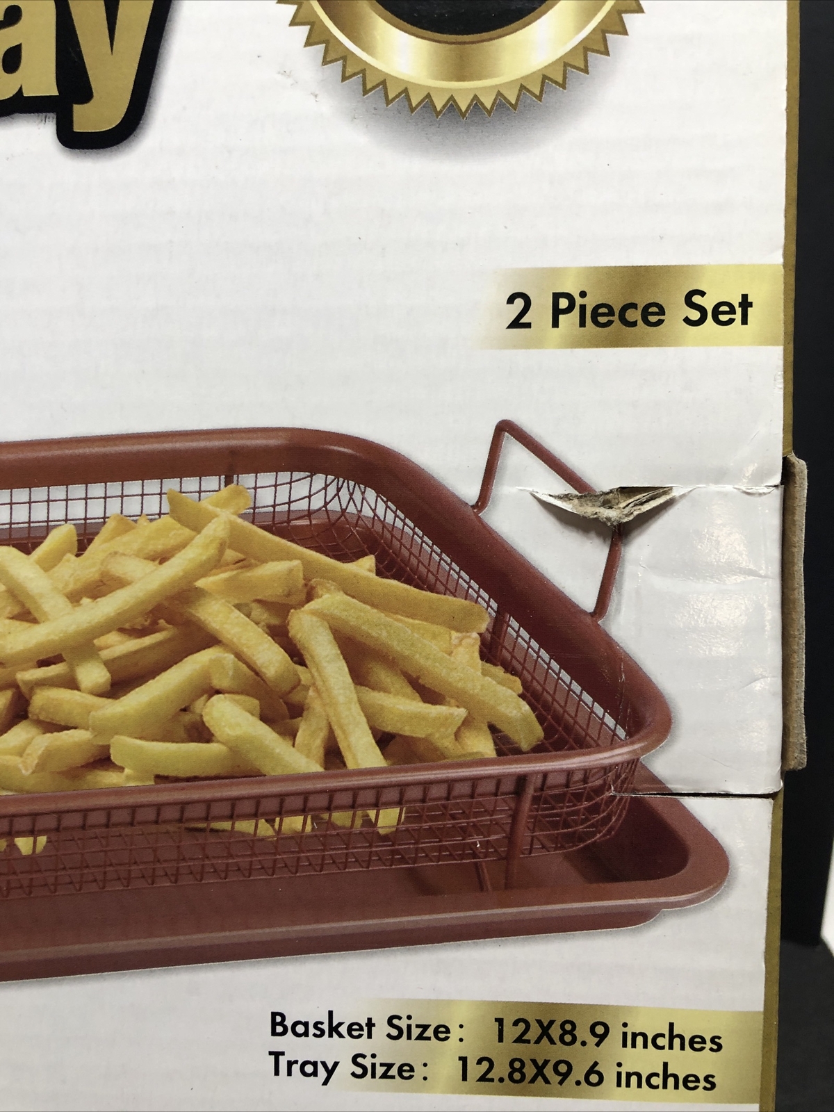New Copper Collection 2pc Rectangle Crispy Air Fryer Non Stick Tray. Free Ship