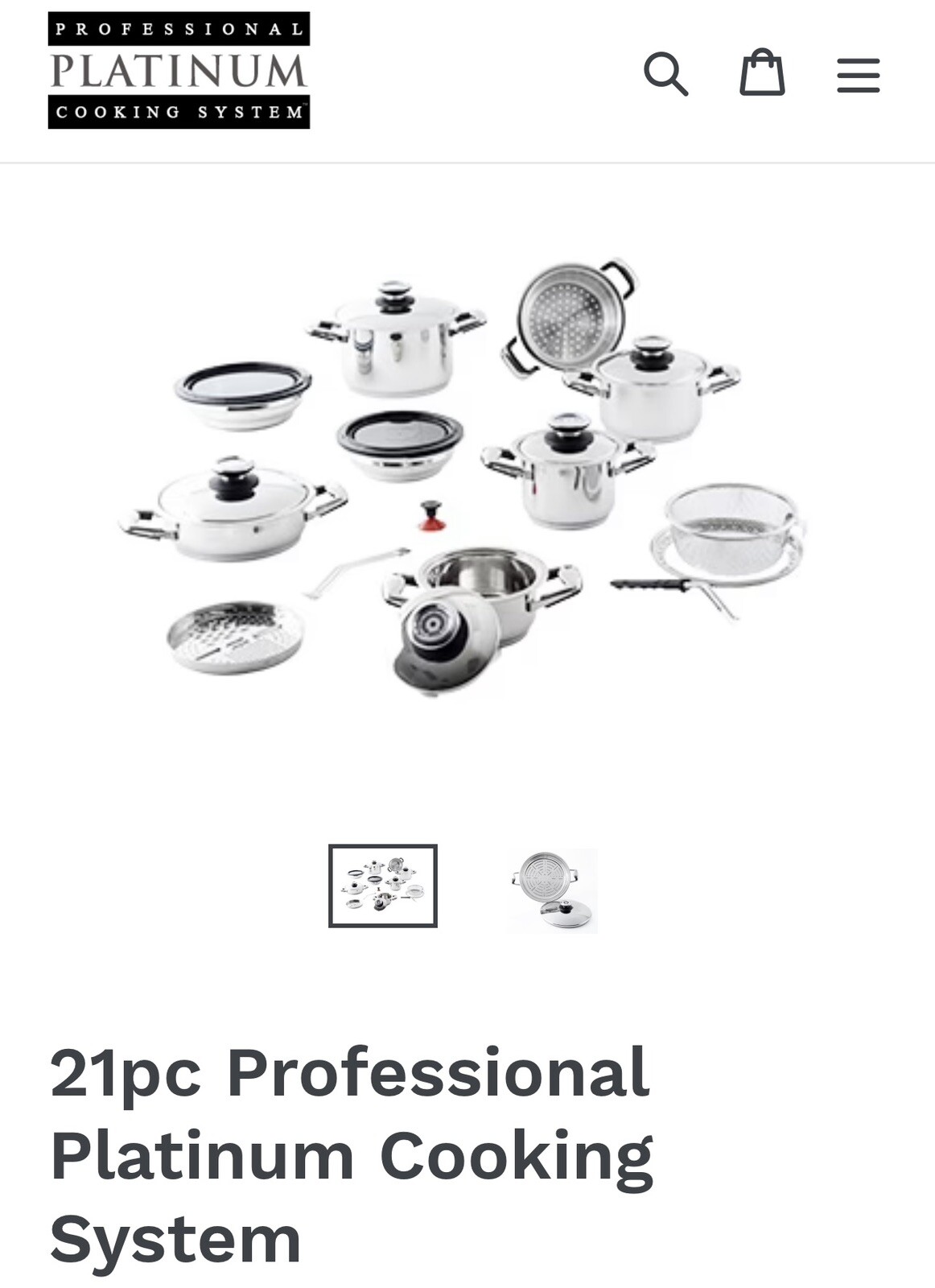 21 Piece Professional Platinum Cooking System