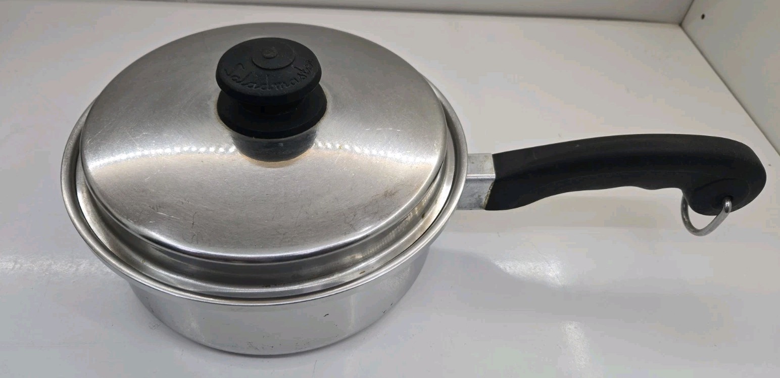 Saladmaster 8” Skillet Pan Stainless T304S Vapo Lid Vintage USA