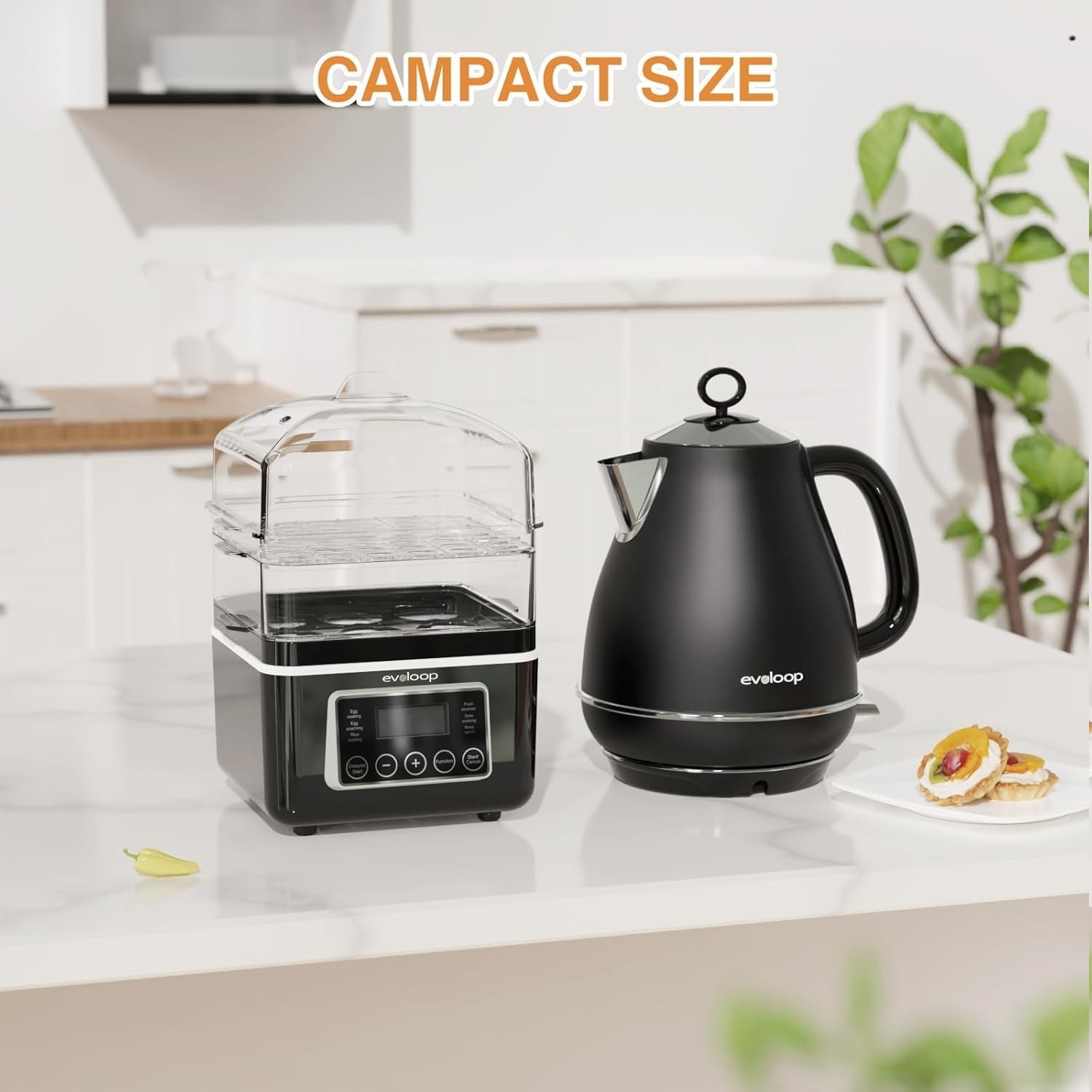 2 Tiers Electric Food Steamer for Cooking, 4 QT Digital Multi Vegetable Steam…