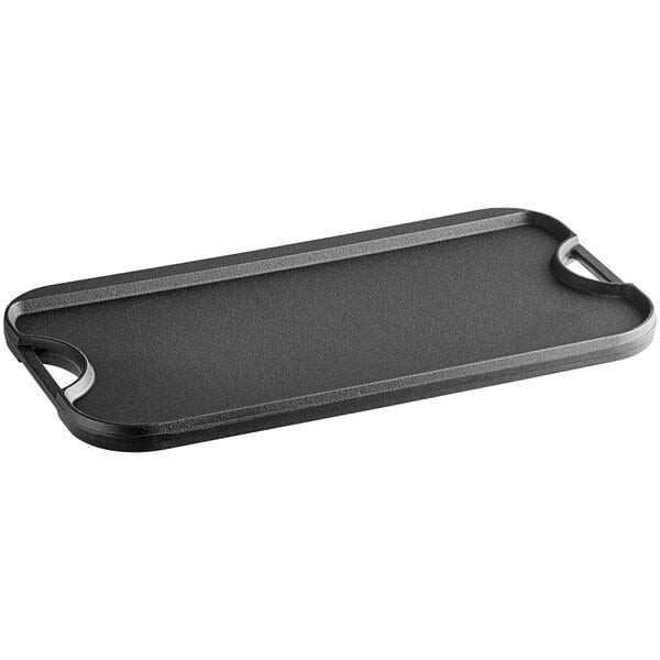 Valor 24 1/2″ x 14 1/2″ Pre-Seasoned Reversible Cast Iron Griddle and Grill Pan