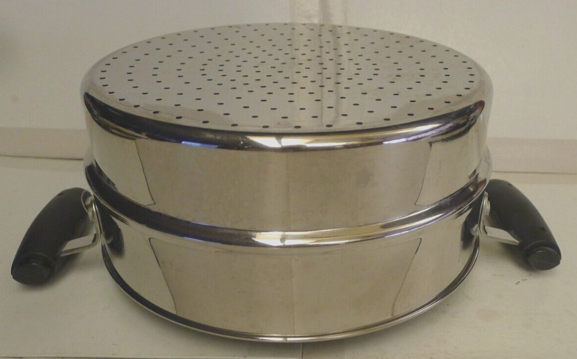 Stainless Steamer Pot Insert with 2 Handles 9 1/4″ – 9 1/2″ Inside Pot Diameter