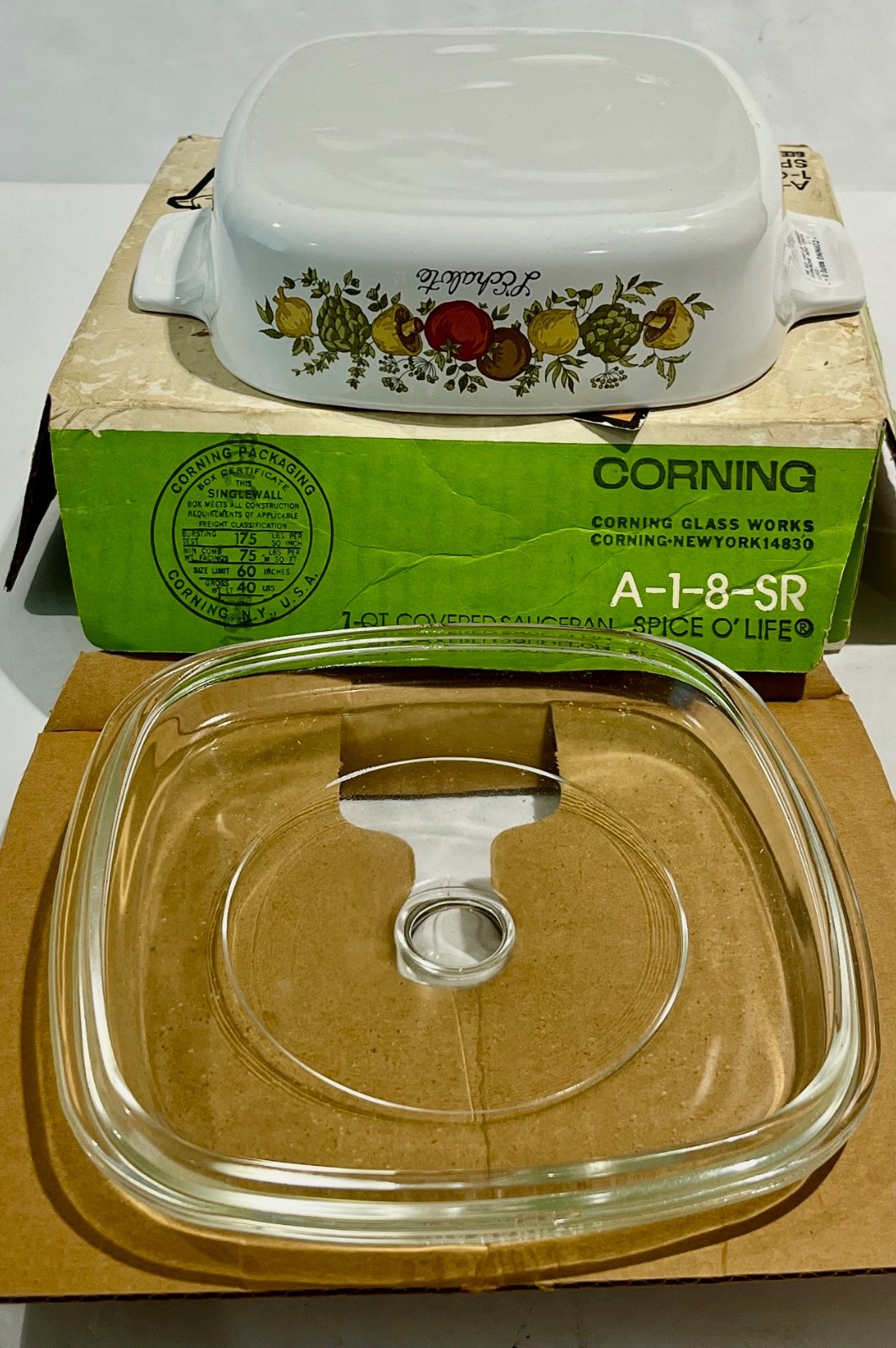 Vintage Corning Ware 1-Qt. Covered Saucepan Spice O’Life A-1-8-SR