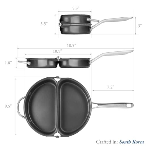 TECHEF – Frittata and Omelette Pan, Nonstick Double Sided Folding Egg Pan, Made