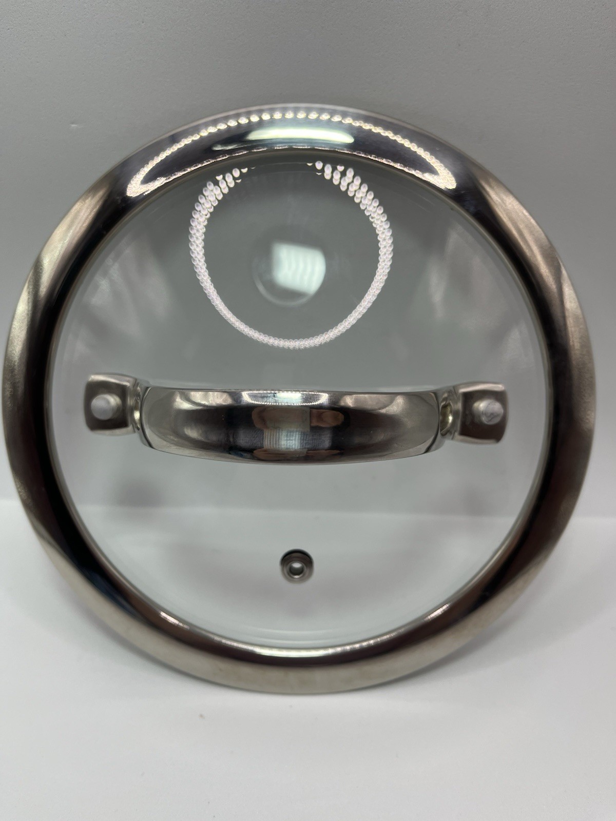 Stainless Steel Glass Lid 6 5/8” Dia For 6” Inside Diameter Pot Pan Vented