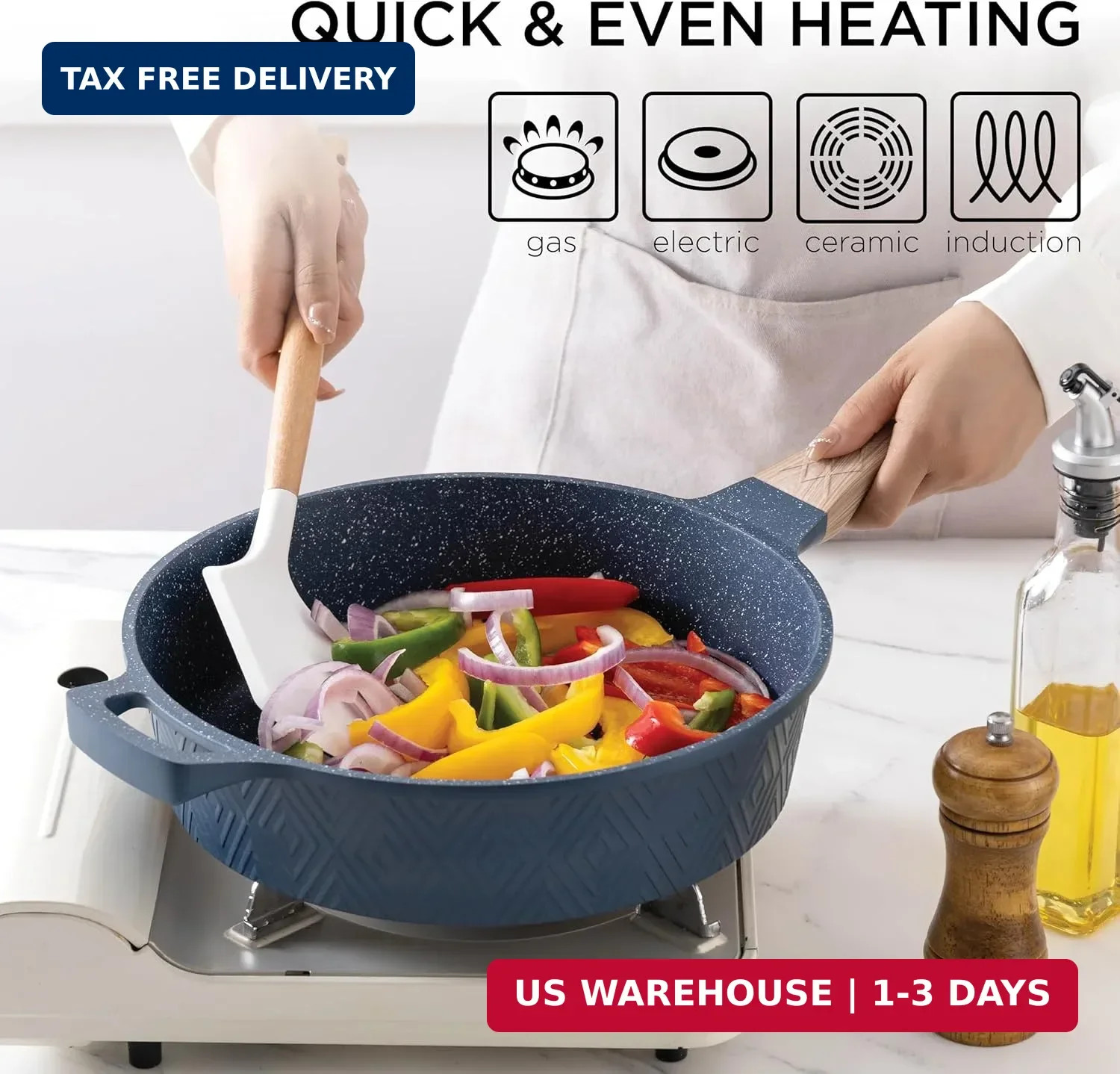 Country Kitchen Non-Stick Cast Aluminum Cookware Set – Durable Kitchen Cookware