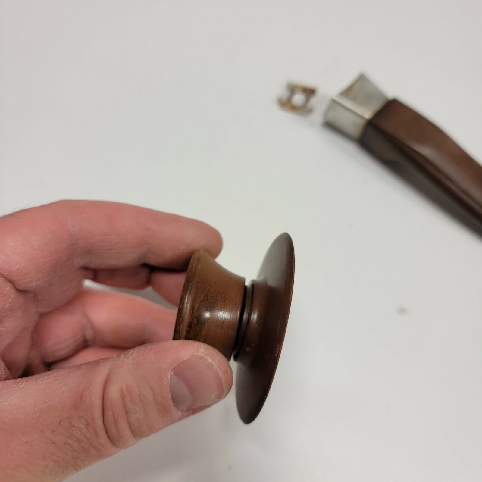 ORIGINAL Brown Handle & Lid Knob for Vintage Aluminum Beige Mirro Pot/Pan