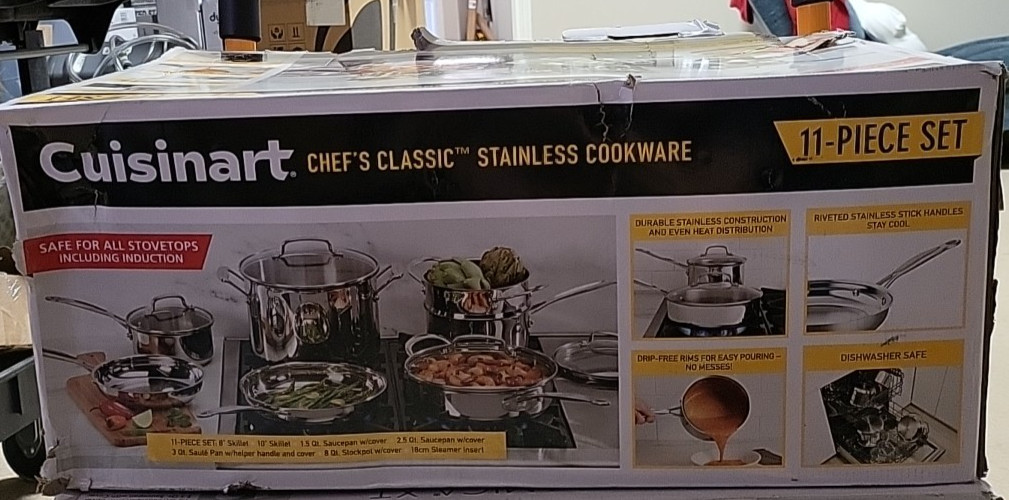 Cuisinart Chef’s Classic 11-Piece Stainless Steel Pots and Pans Set,Cookware Set