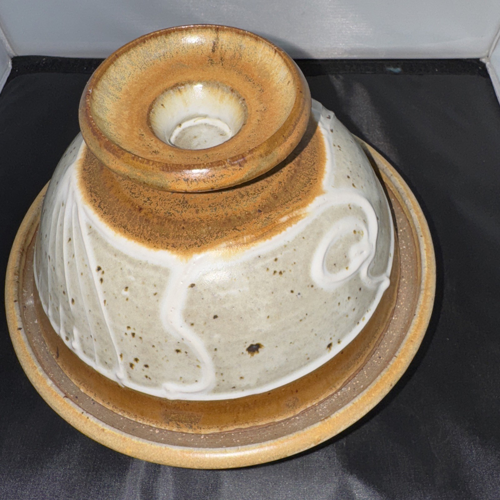 Signed Hand Made HAND PAINTED CERAMIC BOWL & TANGENE Please See Photos