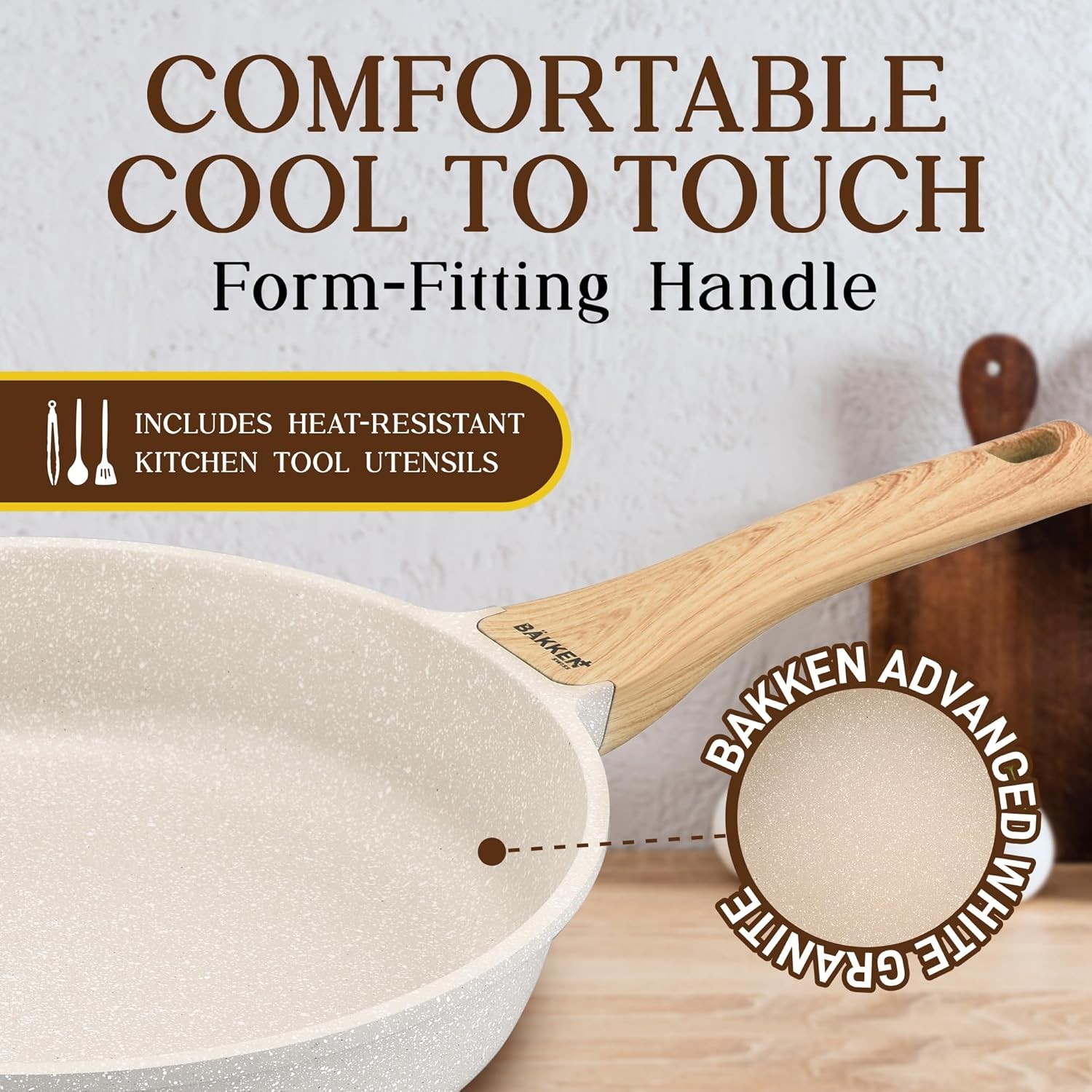 Bakken-Swiss 20-Piece Kitchen Cookware Set – Granite Non-Stick Eco-Friendly