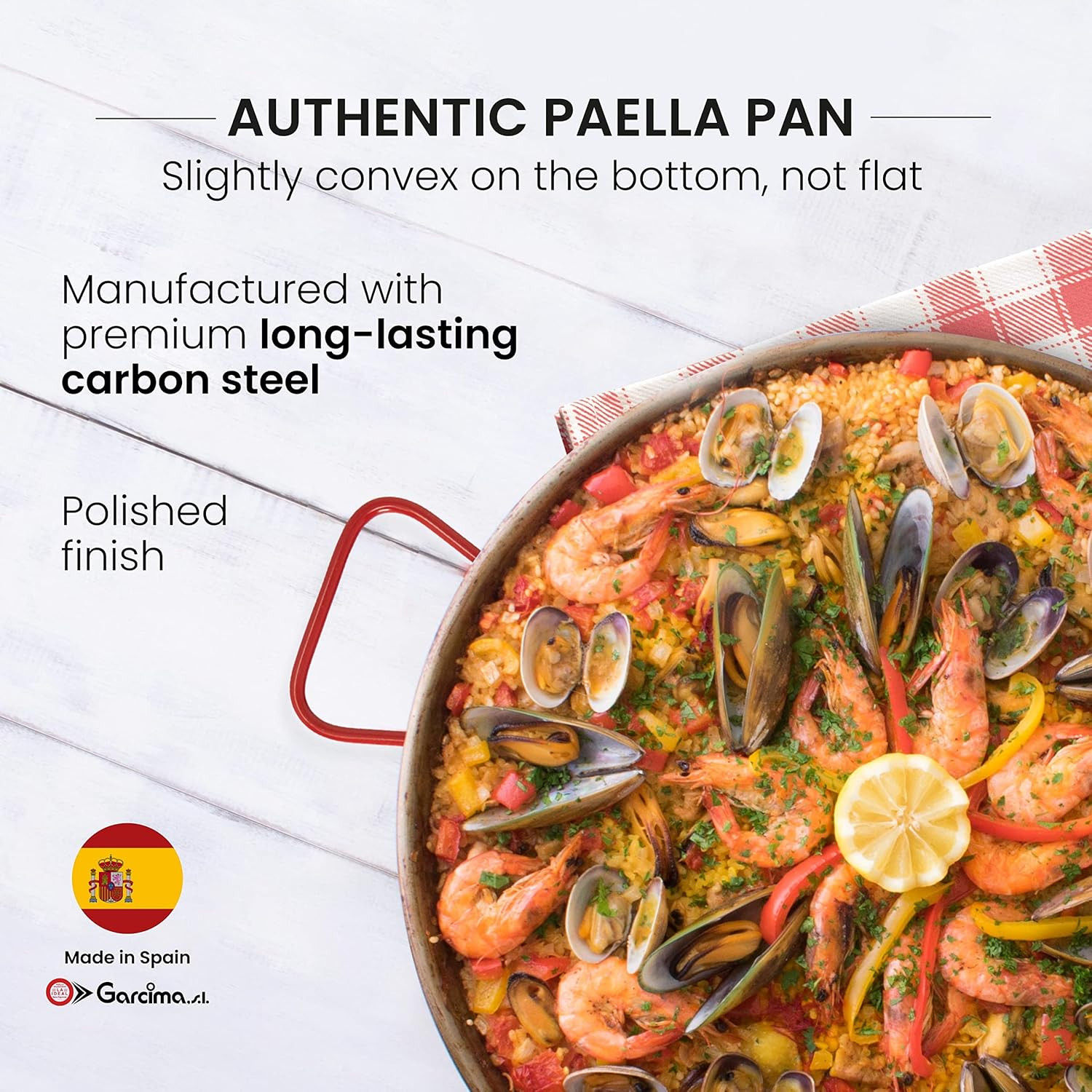 Carbon Steel Skillet Pan for Paella | Perfect for Outdoors, Camping, Parties, an