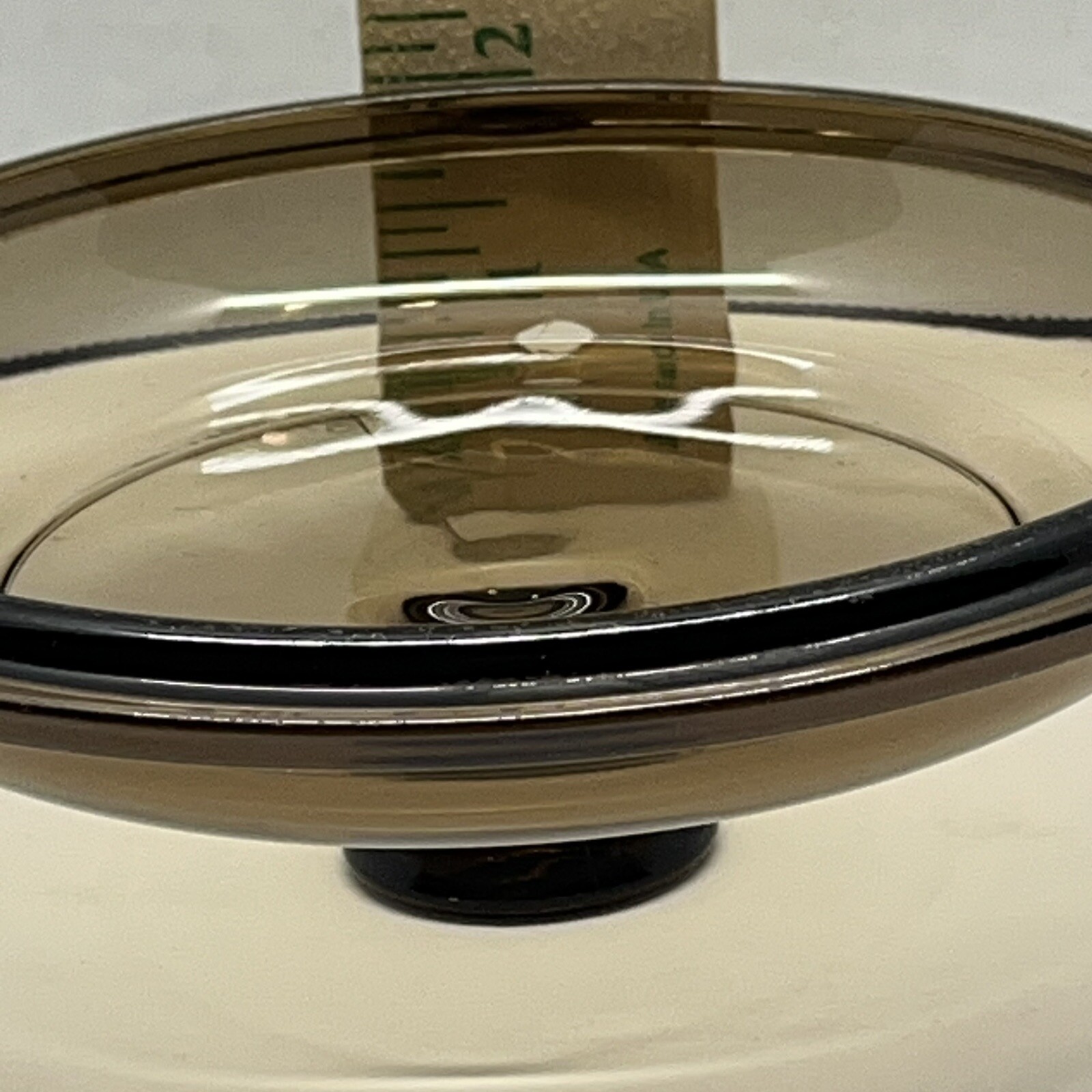 Corning Ware Visions Pyrex Amber Lid 2.0 VLC 5.5 in Inner/6.25 in Outer Vintage