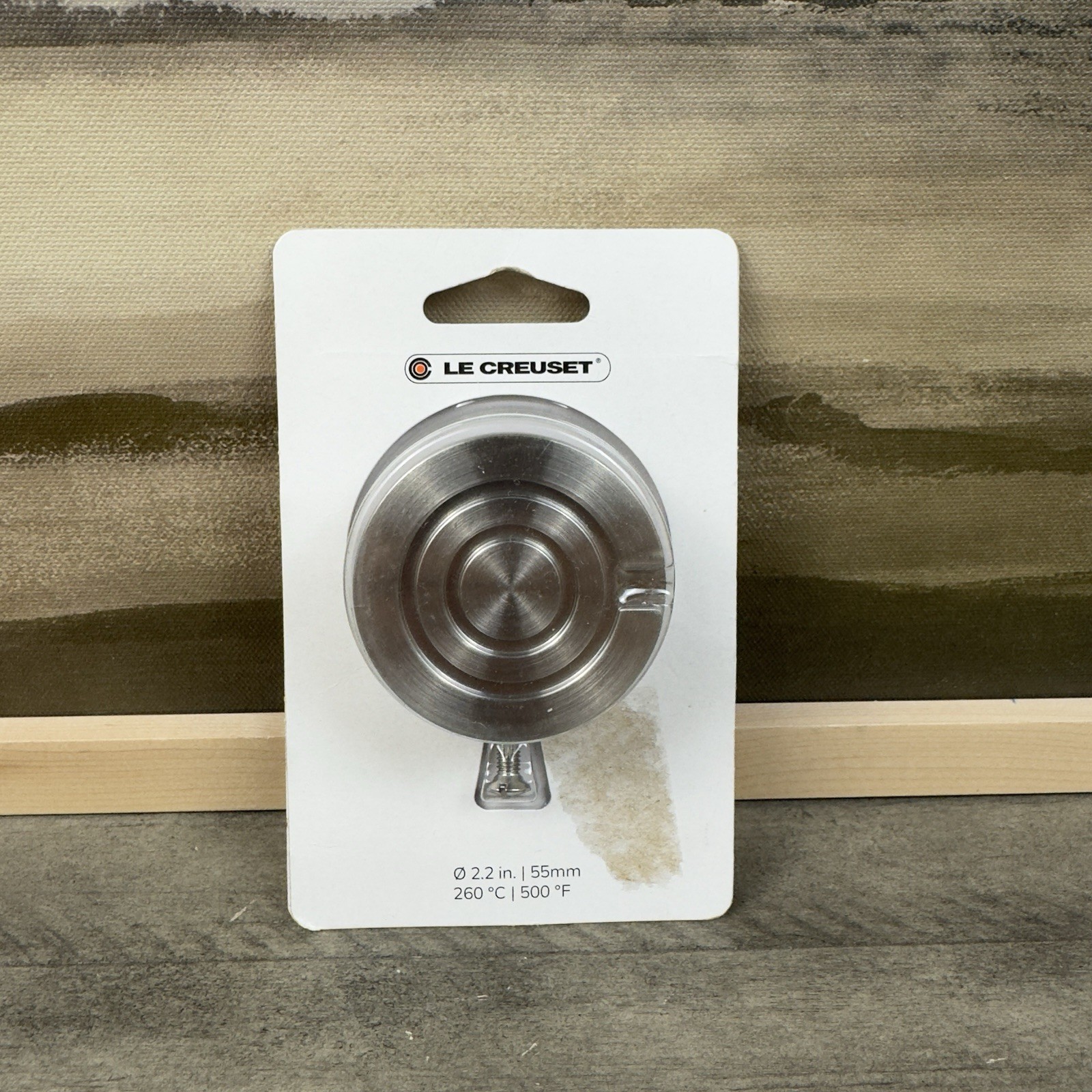 Williams Sonoma Le Creuset Crucible Round Stainless Steel Knob 2.2” NIB OB