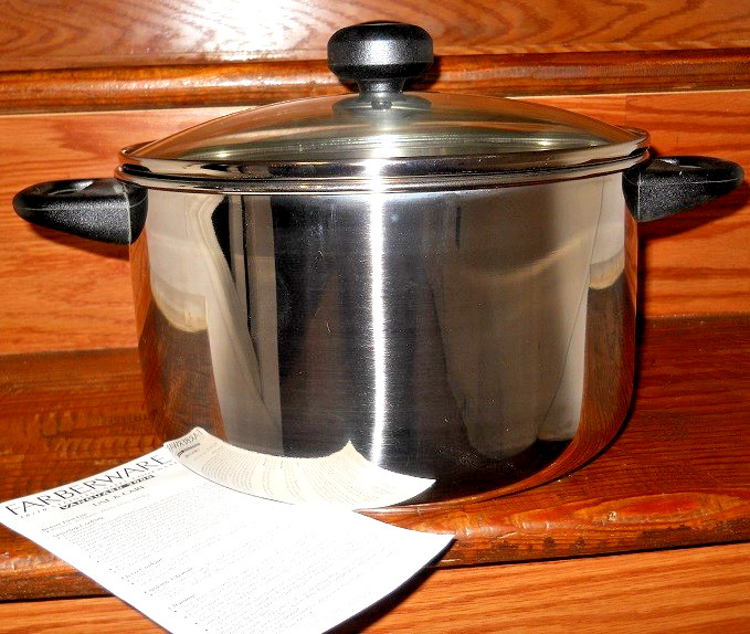 2pc FARBERWARE 18/10 Stainless Steel Big 6.5 QT StockPot Pan & Lid~VTG 2000 ~NEW