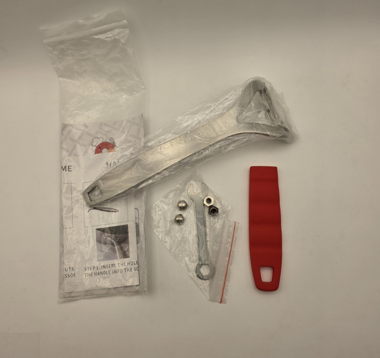 Delarlo Replacement Steel Pot Handle with Silicone Heat Protector Sleeve