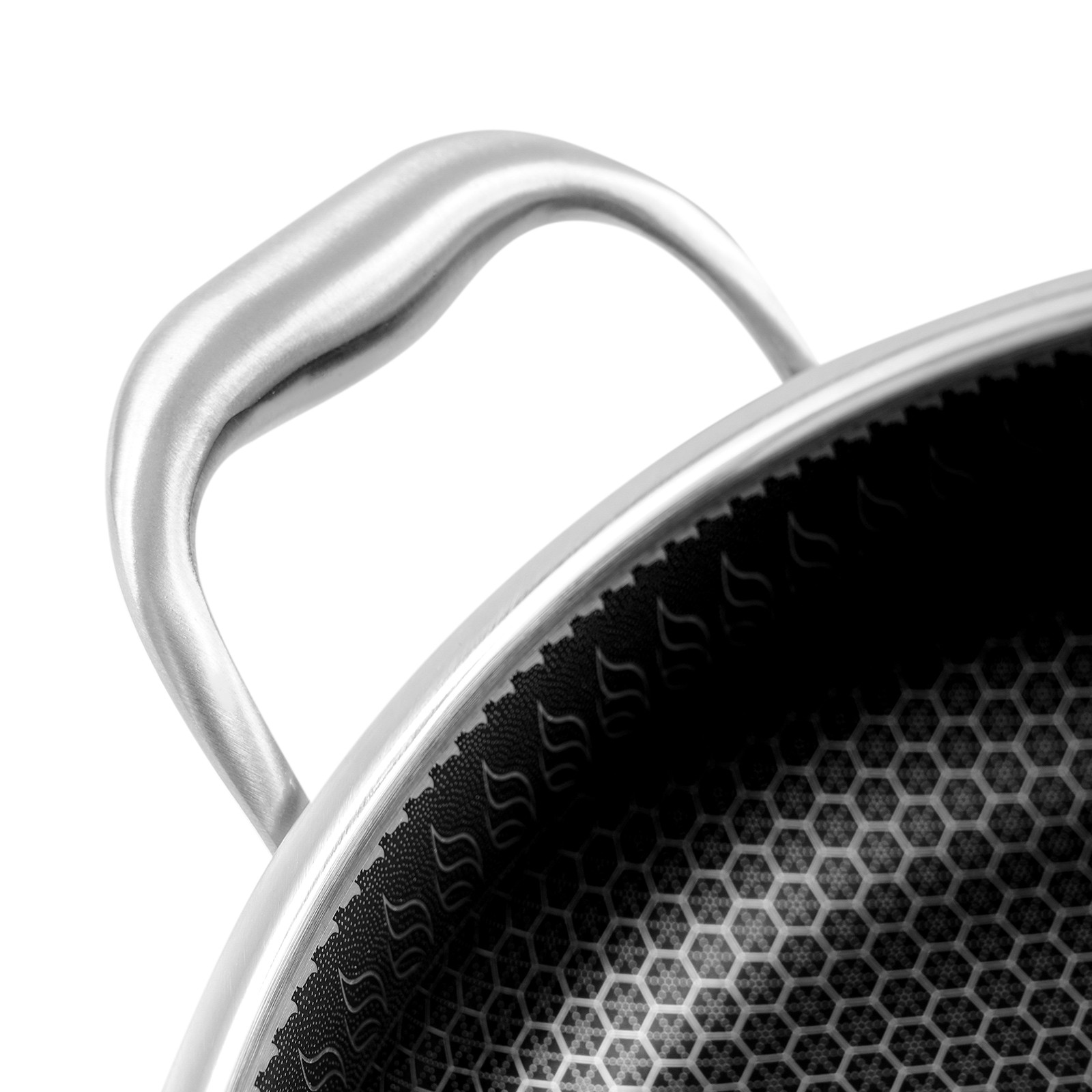 Flat-Bottomed Frying Pan with 2 Handle, Kitchen Round Flat-Bottomed Frying Pan