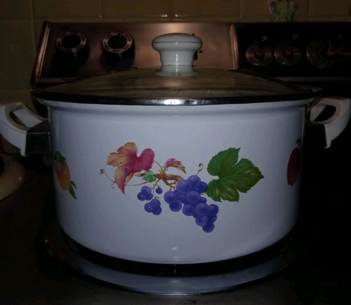 Enamelware Handled Steamer Pot and Lid