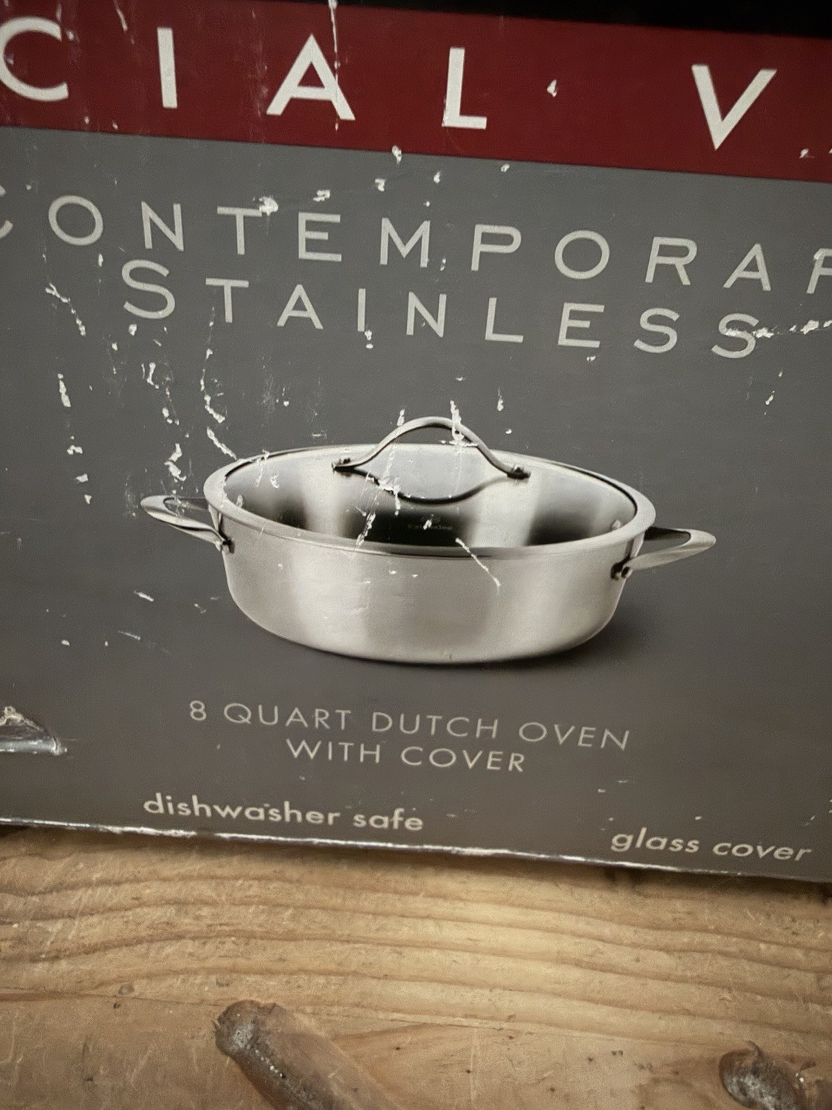 Calphalon 8qt. Dutch Oven With Cover Contemporary Stainless Steel New Old Stock
