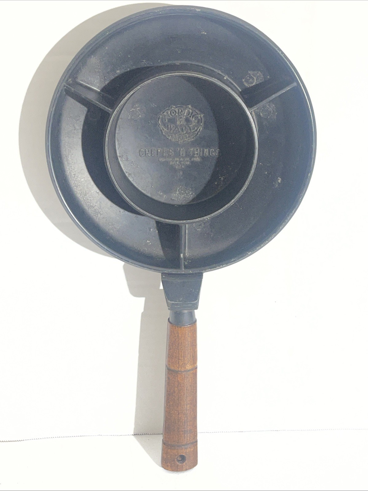 Nordic Ware Cast Crepes ‘N Things Crepe Pan Made in USA Wood Handle 8.5 In