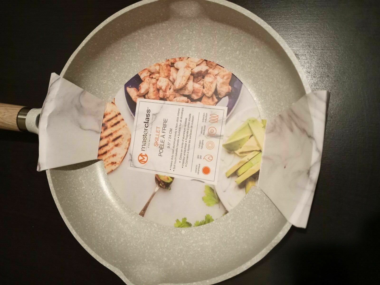 NEW! Masterclass 9.5″ Skillet Pan Tan Beige Speckled Premium Cookware