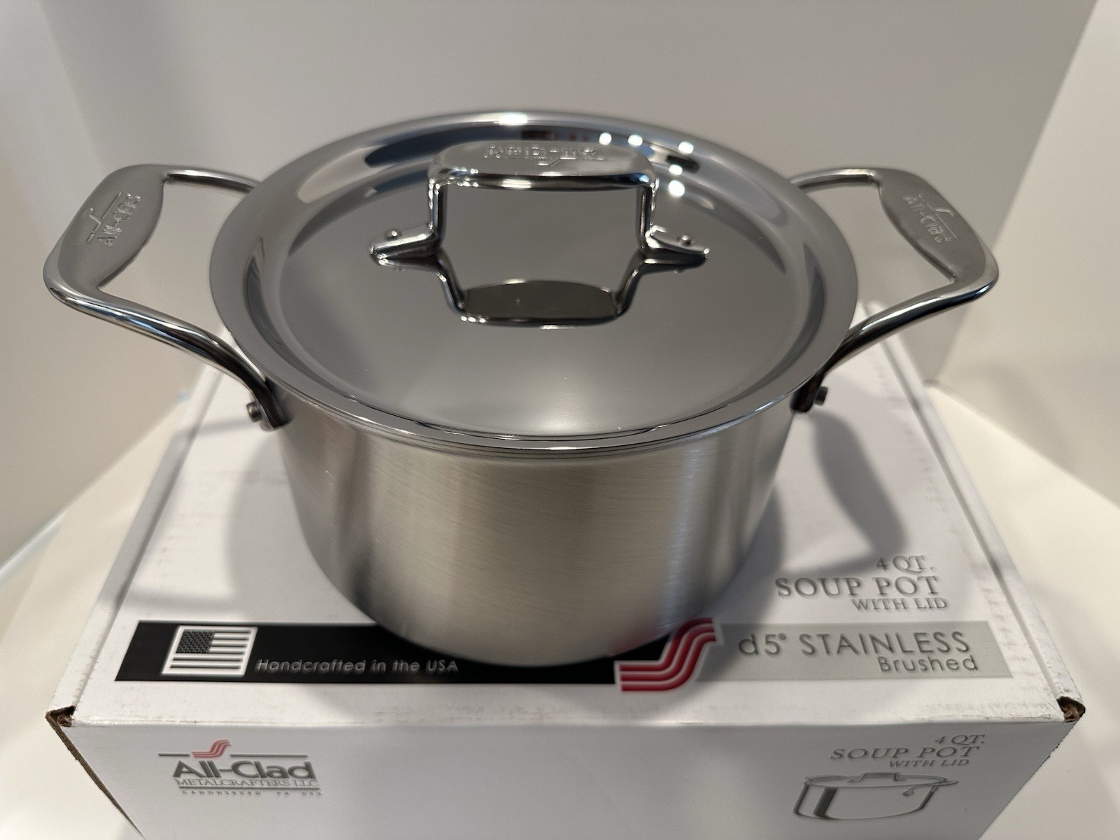 All-Clad D5 Brushed Stainless 4Qt Soup Pot with lid