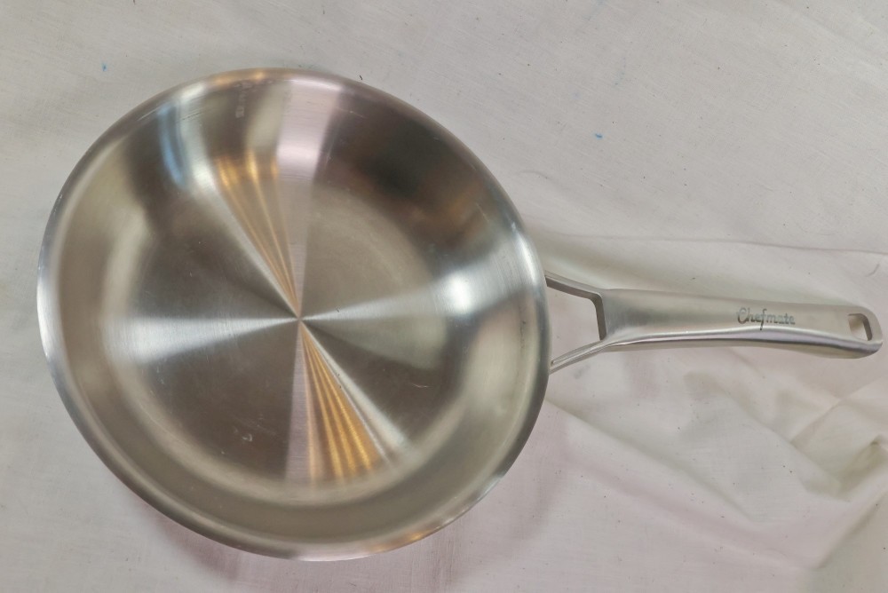 Chefmate Stainless Steel 18-8 Skillet 8″ size used only 3 times kitchen pan