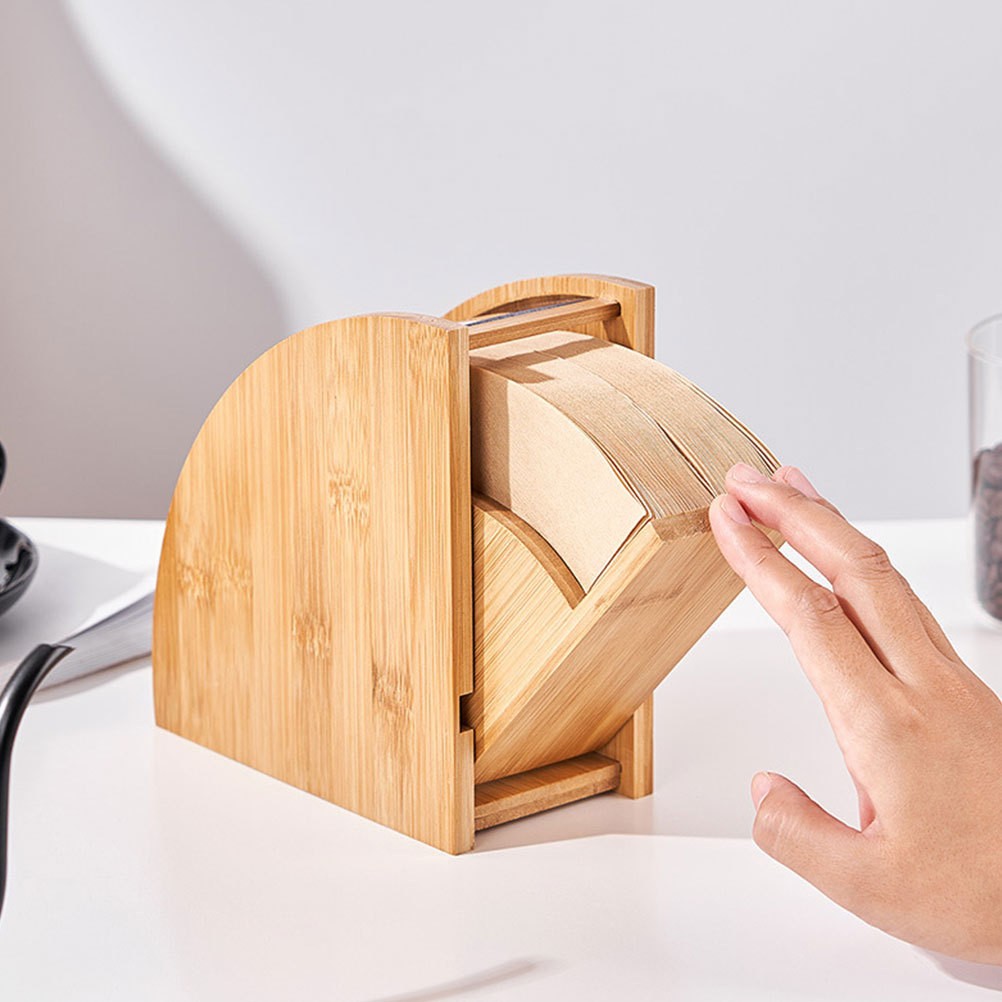 Coffee Filter Storage Holder in Khaki for Home Use with Neat Paper Organization