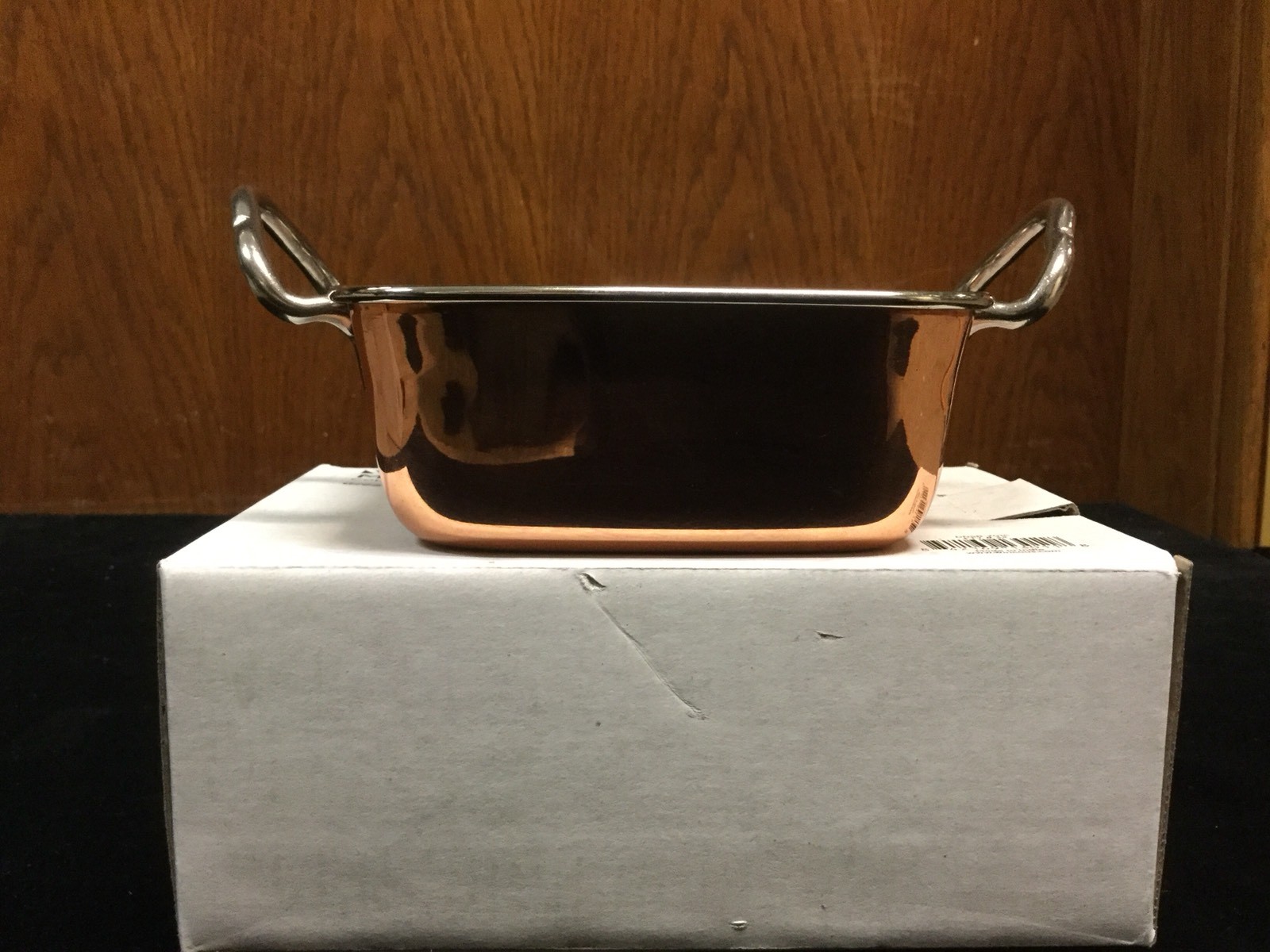 Winco Stainless Steel Mini 4-1/2″ Square Copper Plated Roasting Pan