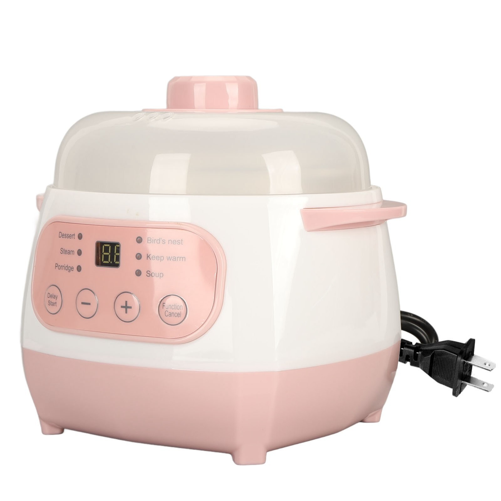 1L Electric Stew Pot Multi-Purpose Ceramic Cooker for Soup Desserts Steaming