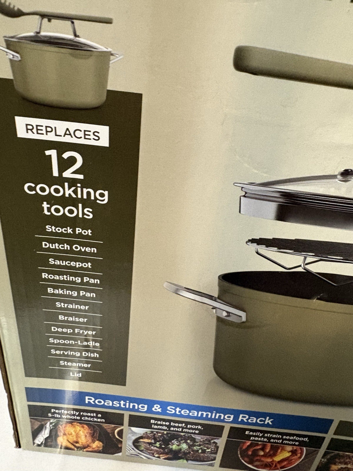 Ninja Foodi NeverStick Premium Set PossiblePot 7Qt Multi Purpose Pot Olive Green