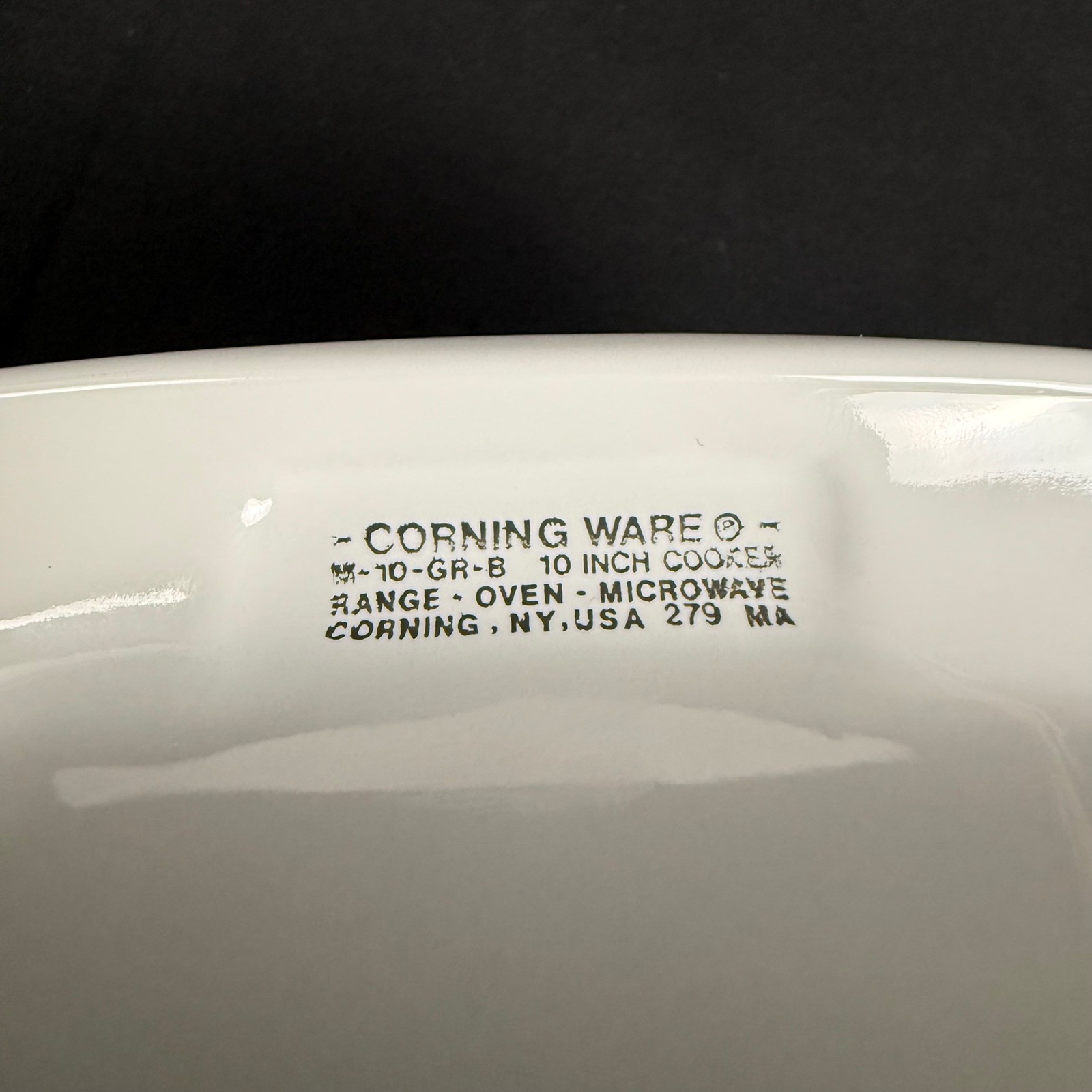 Corning Ware Just White 10″ Grill Pan MW-10-GR-B & Lid A-12-C Vintage 1979-86
