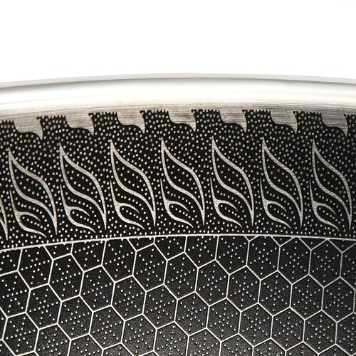 Large Honeycomb Wok Pan with Lid & Stainless Steel Steamer Cooking Pot Nonstick