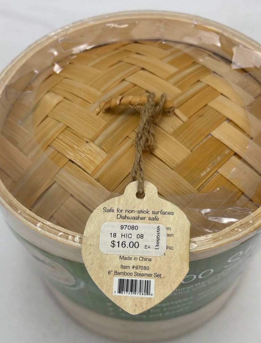 Helen’s Asian Kitchen 6-in Bamboo Steamer Set 97080 New