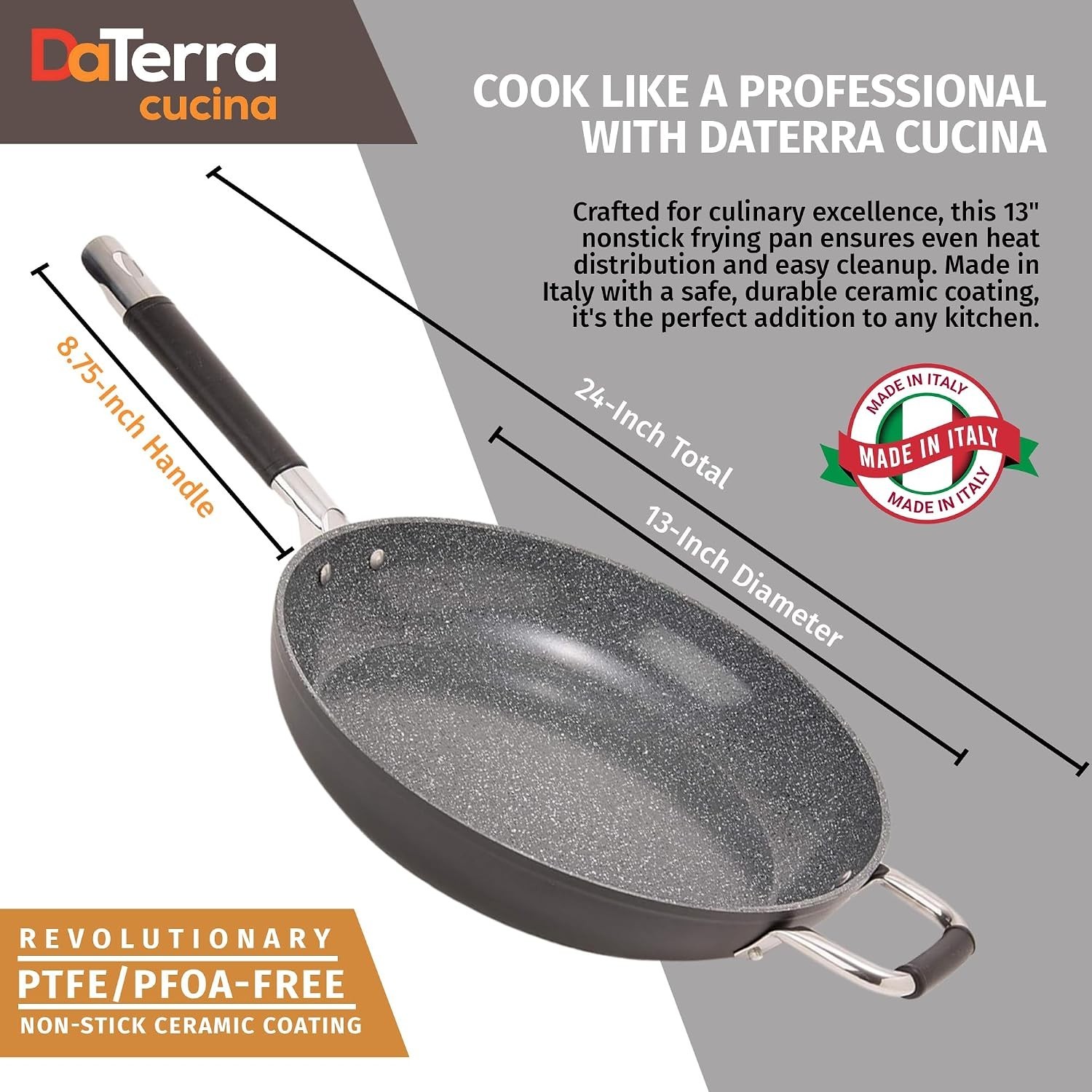 13″ Non-stick Ceramic Frying Pan – Large Nonstick Frying Pan for Cooking – In…