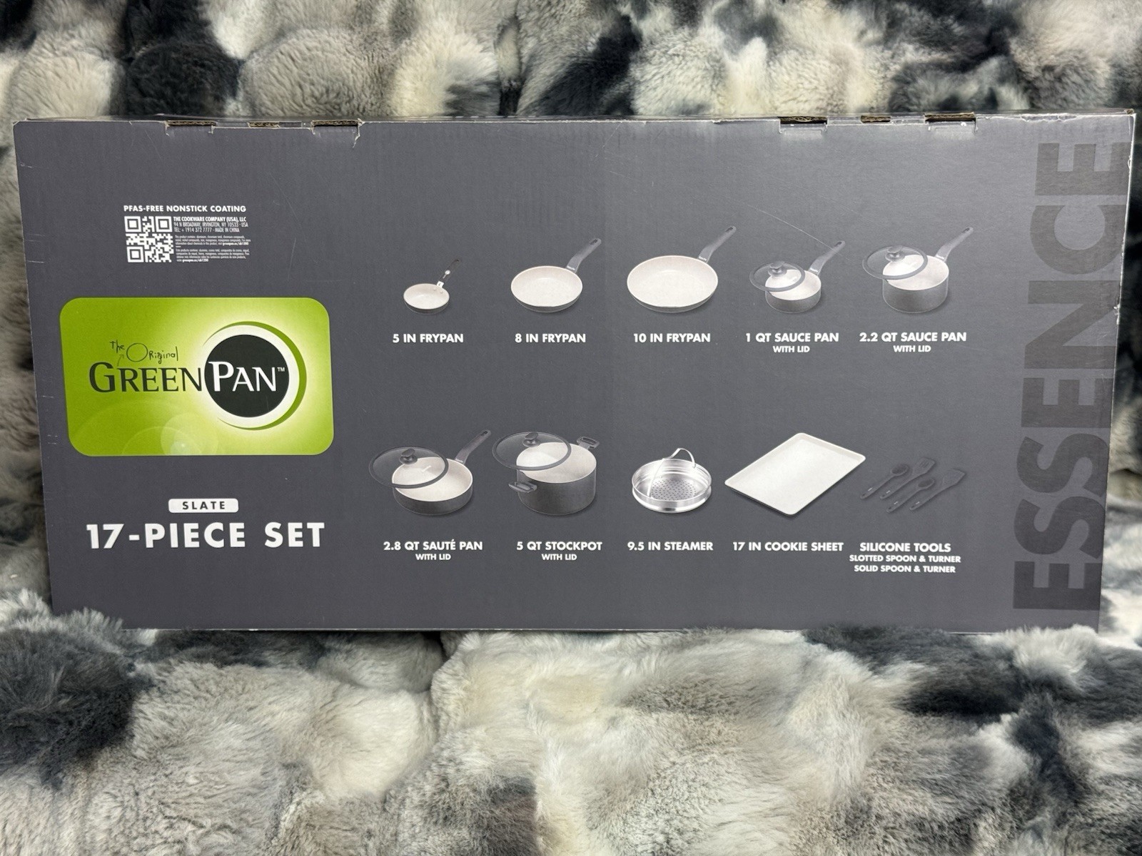 GreenPan Essence 17 Piece Cookware Set Non-Toxic Ceramic Nonstick Pots & Pans