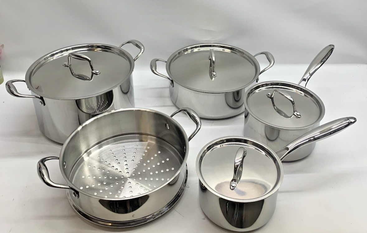 Umite Chef Stainless Steel Cookware Set, 5 Ply 14 Piece Stainless Steel Pot