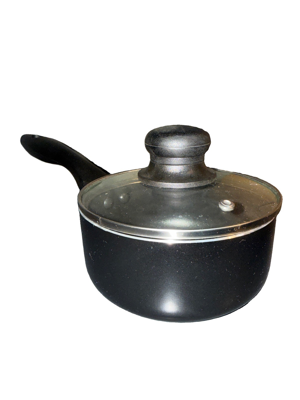 Gibson Home Piece Aluminum Black Nonstick Pot Vented Lid Cookware Set 7”Lx6”Wx3”